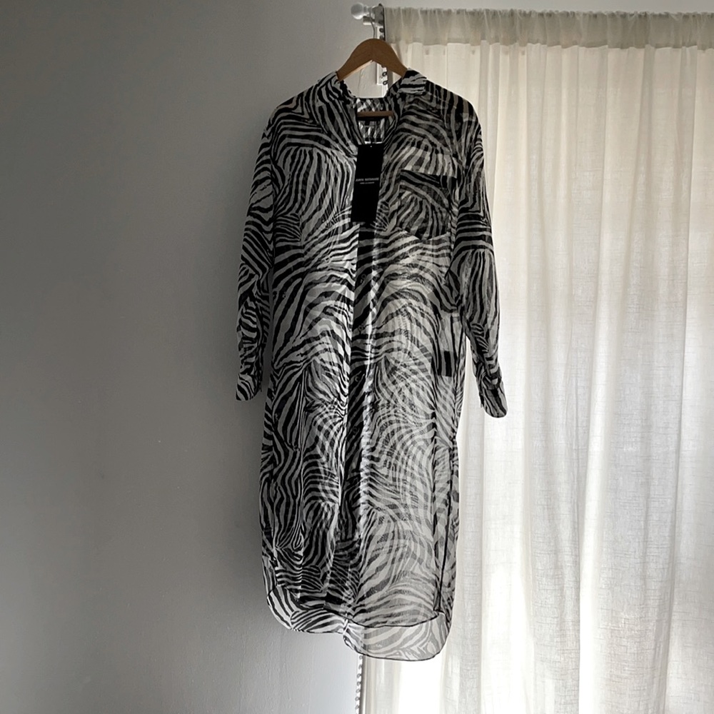 Stunning NWT Junya Watanabe sheer zebra shirtdress